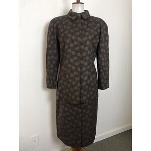 Krizia Vintage Skirt Suit Floral Wool Lined Italy